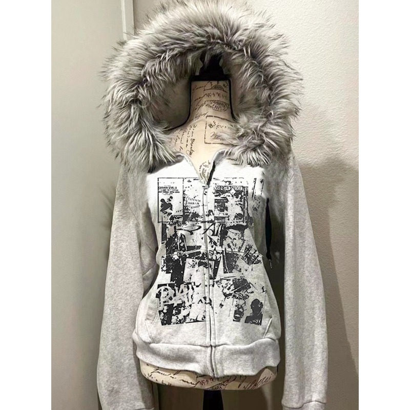 Street Fashion Zip Up Hoodie - Giacca con doppia cerniera in lana
