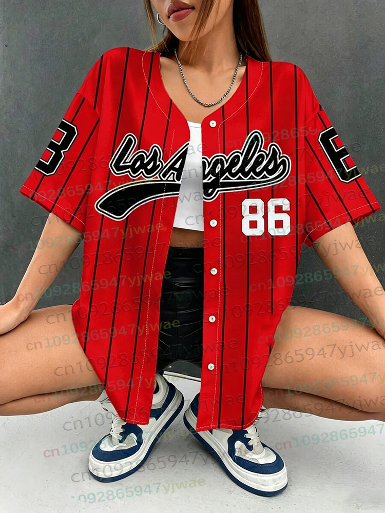 Street Fashion Types - Maglia da Baseball Estiva Los Angeles