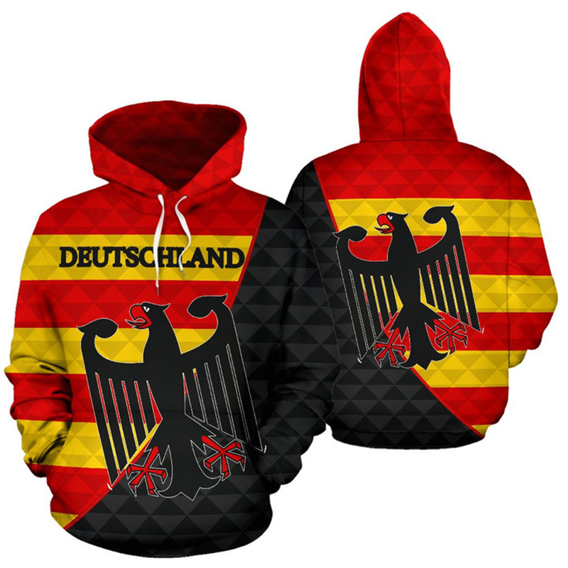 Street Fashion Germany - Novel Germany Flag Design Pattern Hoodie