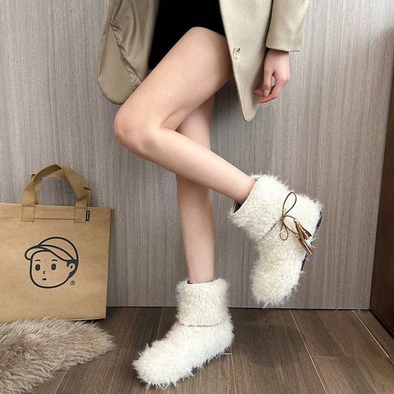 Street Fashion Online - Scarpe da donna bianche foderate in