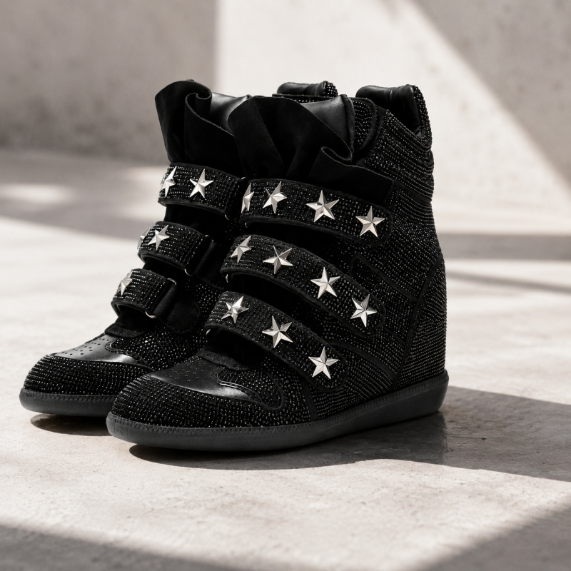 Street Fashion Walking - Stivaletti da donna con strass, stivali