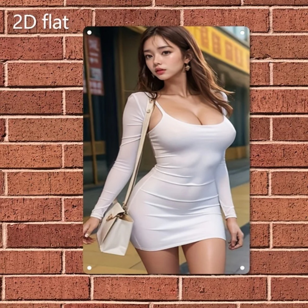 Asian Street Fashion Girls - Targa in Metallo HD con Arte