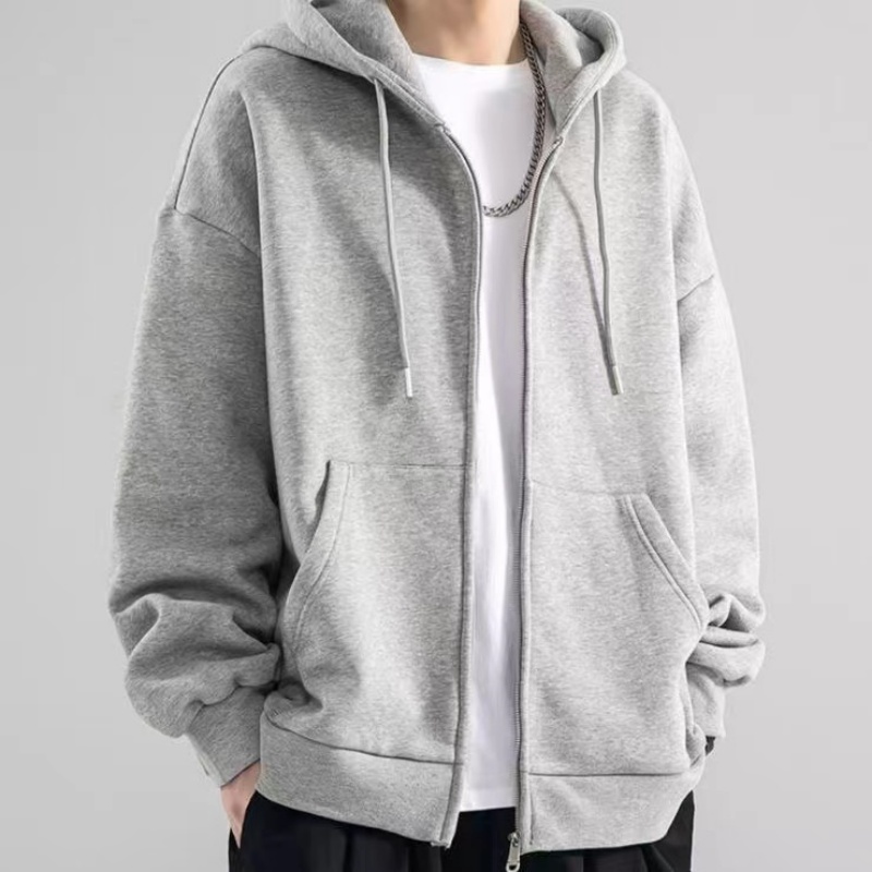 Street Fashion Zip Up Hoodie - Moda Casual Nero Grigio Blu Felpa