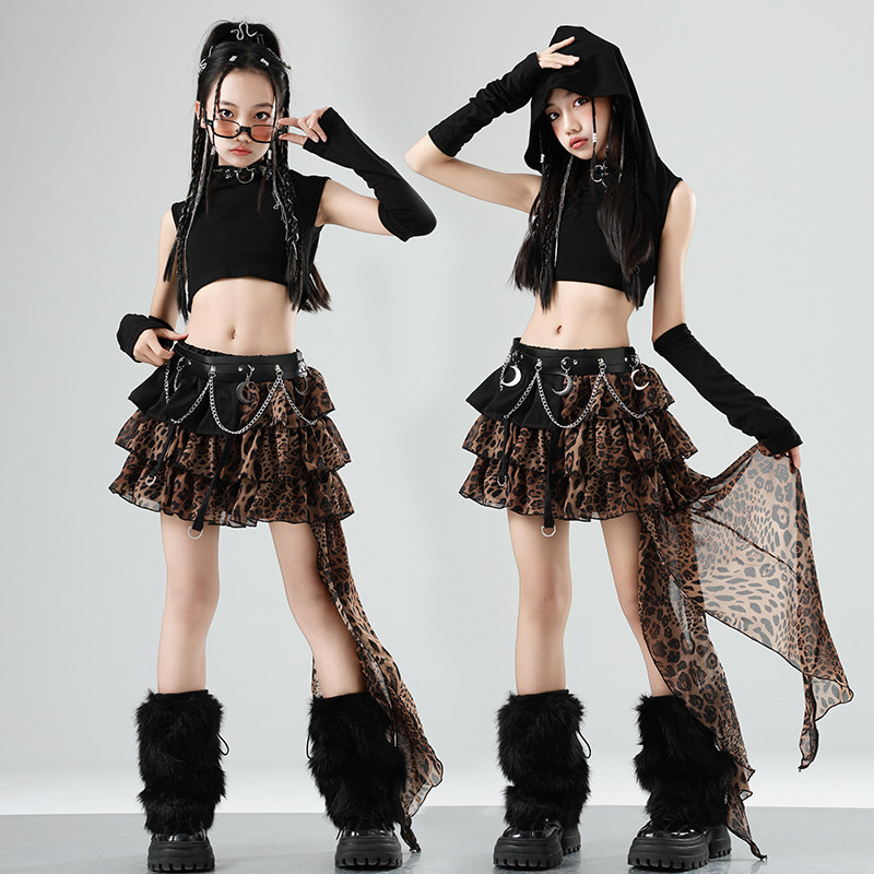 Street Fashion Model - Gonna leopardata per ragazze, stile jazz,