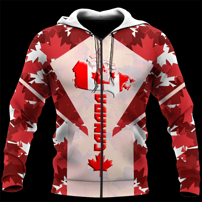Canada 3d All Over stampato Ma - Street Fashion Zip Up Hoodie recensione e prezzo