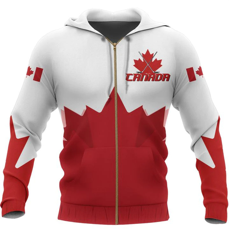 Canada 3d All Over stampato Ma - Street Fashion Zip Up Hoodie recensione e prezzo