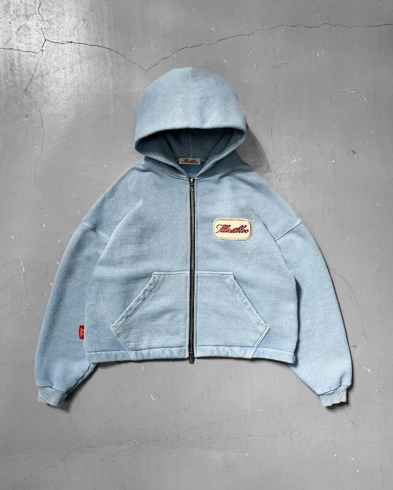 Y2K moda nuova lettera ricamo  - Street Fashion Zip Up Hoodie recensione e prezzo