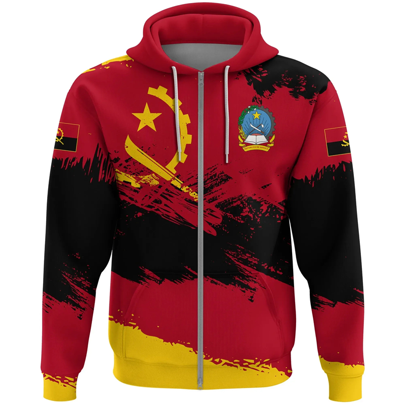 Angola Map Africa Country Grap - Street Fashion Zip Up Hoodie recensione e prezzo