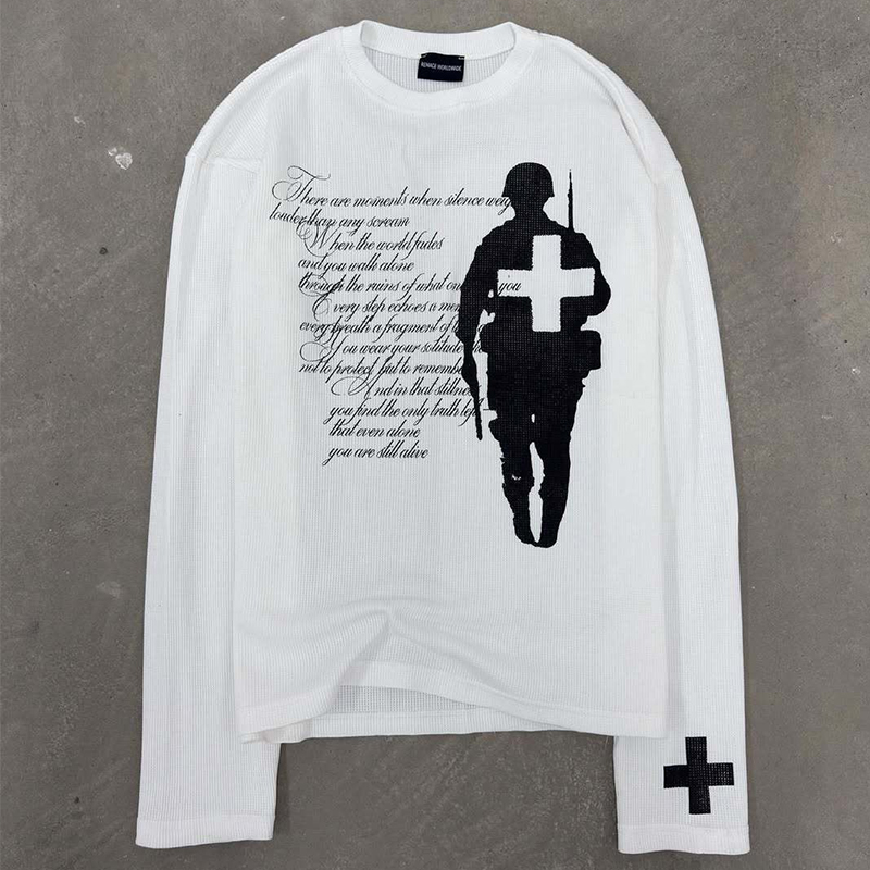 T-shirt girocollo con stampa v - Street Fashion Us recensione e prezzo